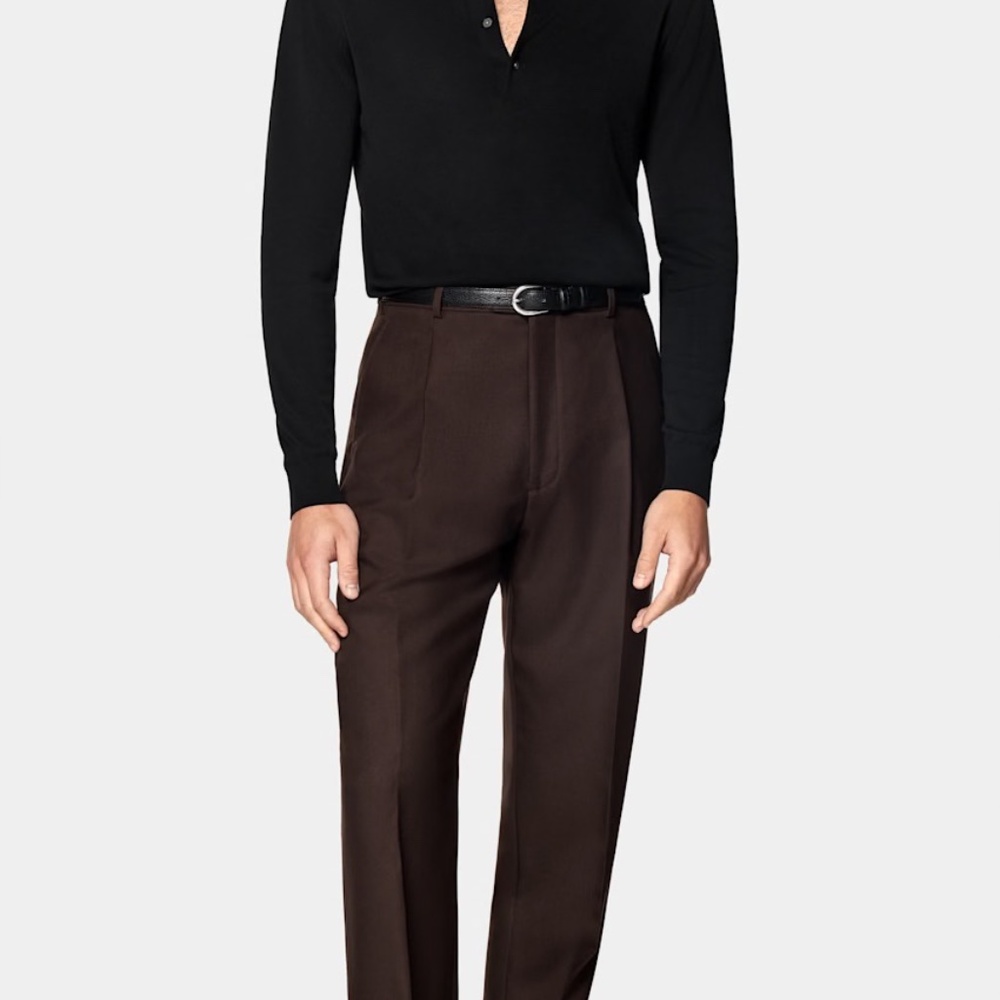 SUIT SUPPLY LONG SLEEVE POLO - NAVY BLUE